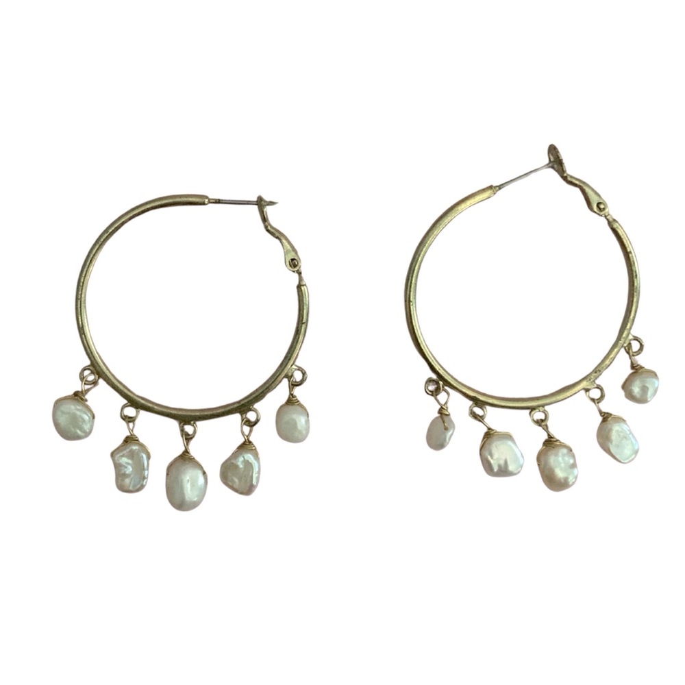 Melrose and Market Pearl Hoop Earrings